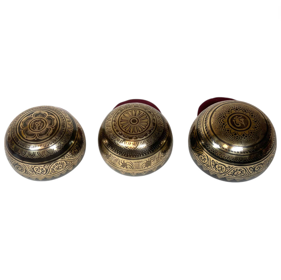 Tibetan Engraved Singing Bowl Set Bottom