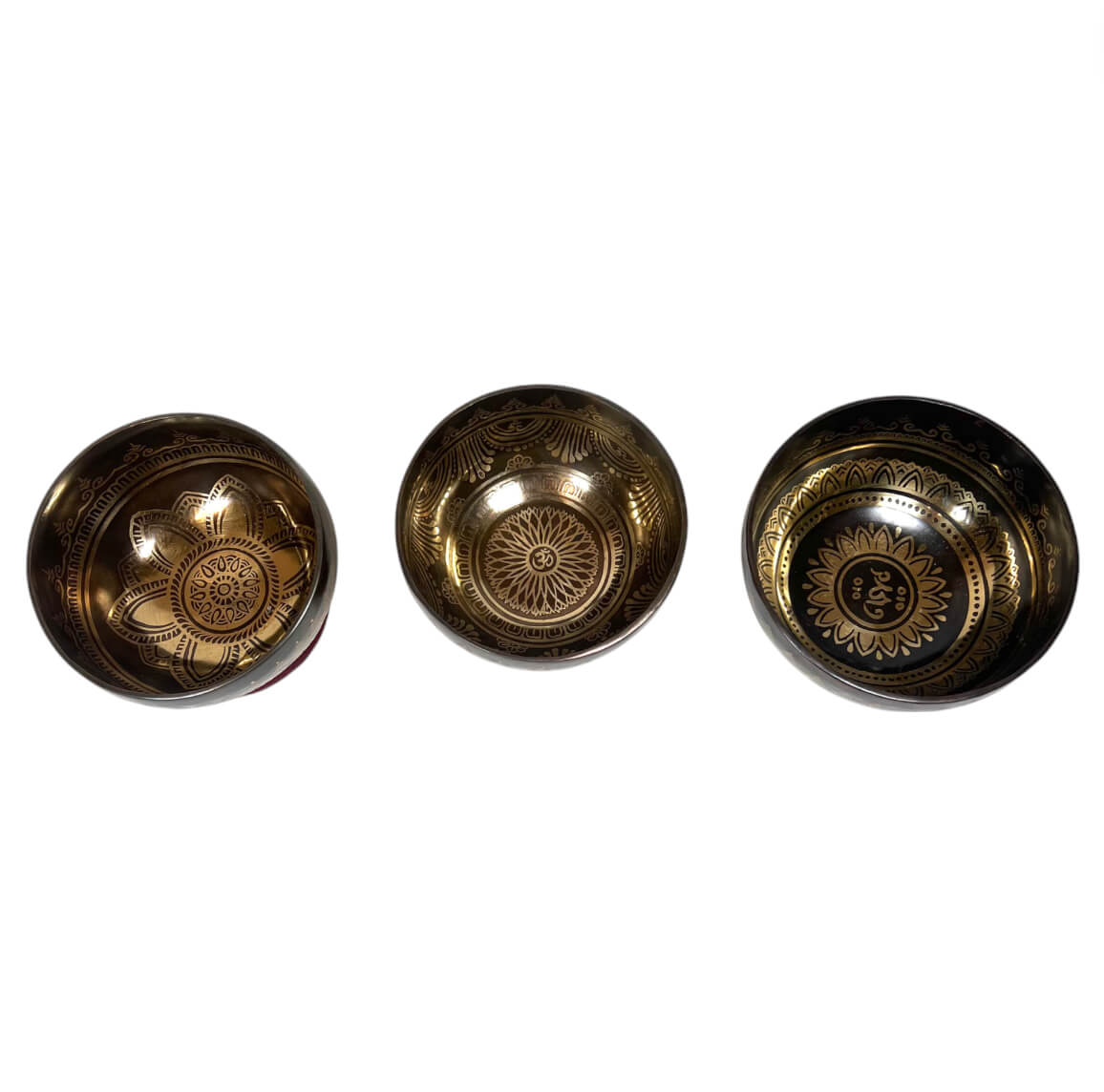 Tibetan Engraved Singing Bowl Set Inside