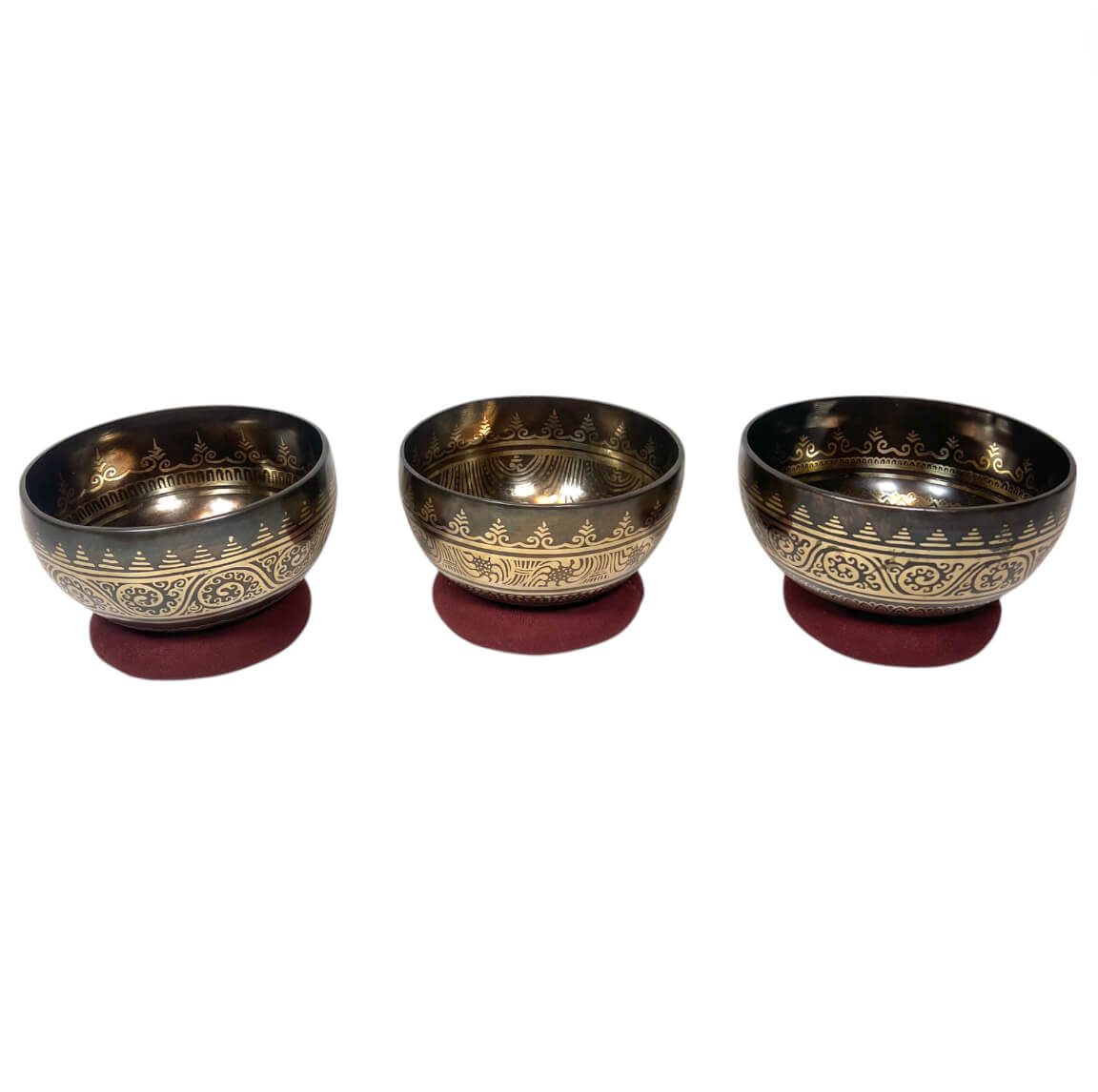 Tibetan Engraved Singing Bowl Set