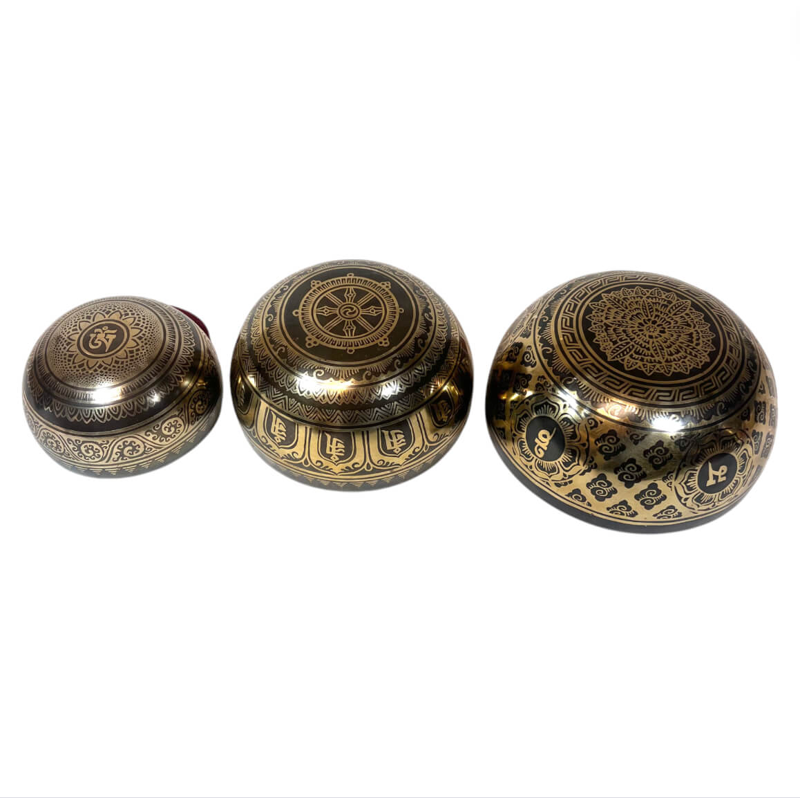 Tibetan Engraved Singing Bowl Set Bottom