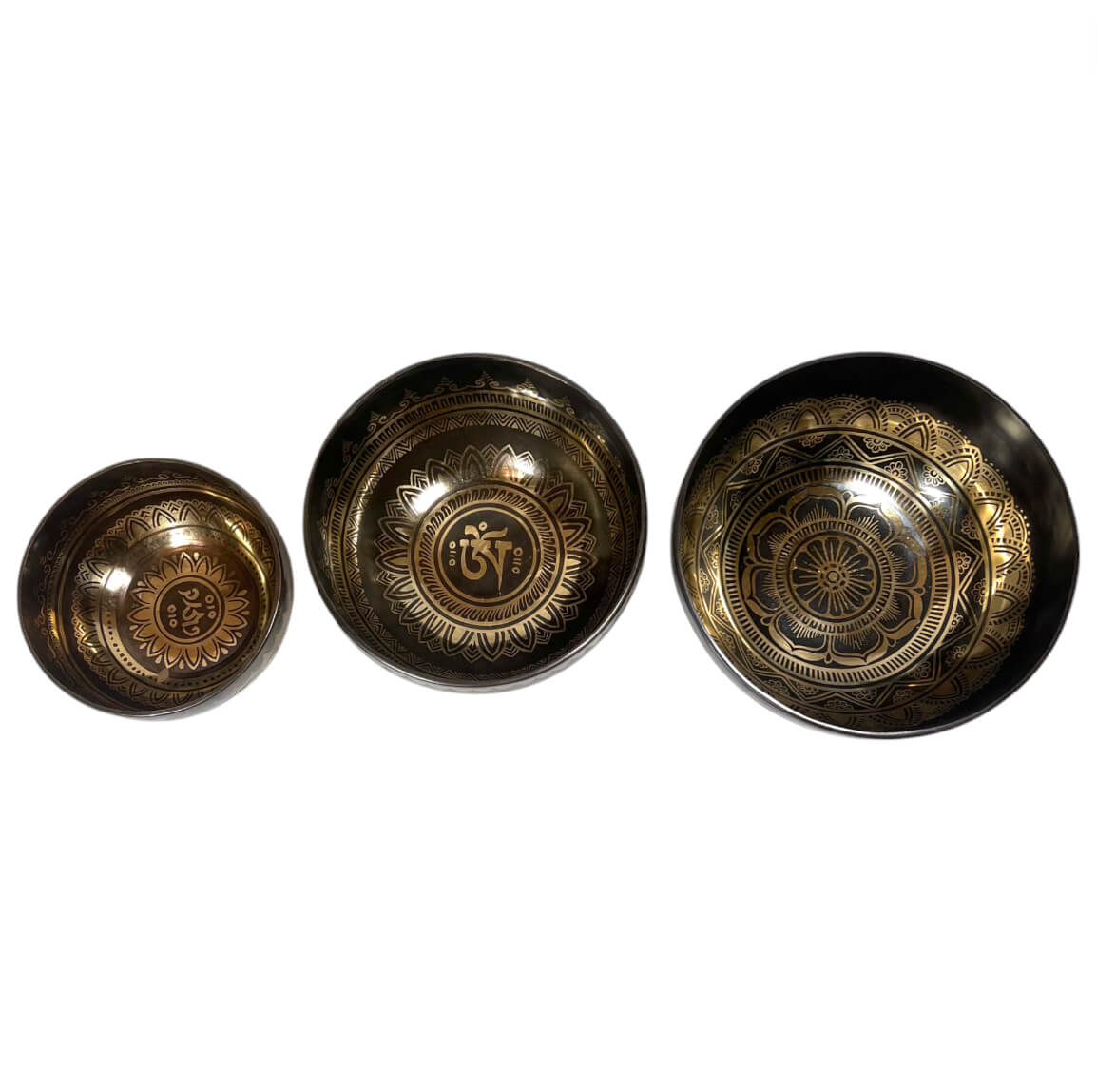 Tibetan Engraved Singing Bowl Set Inside