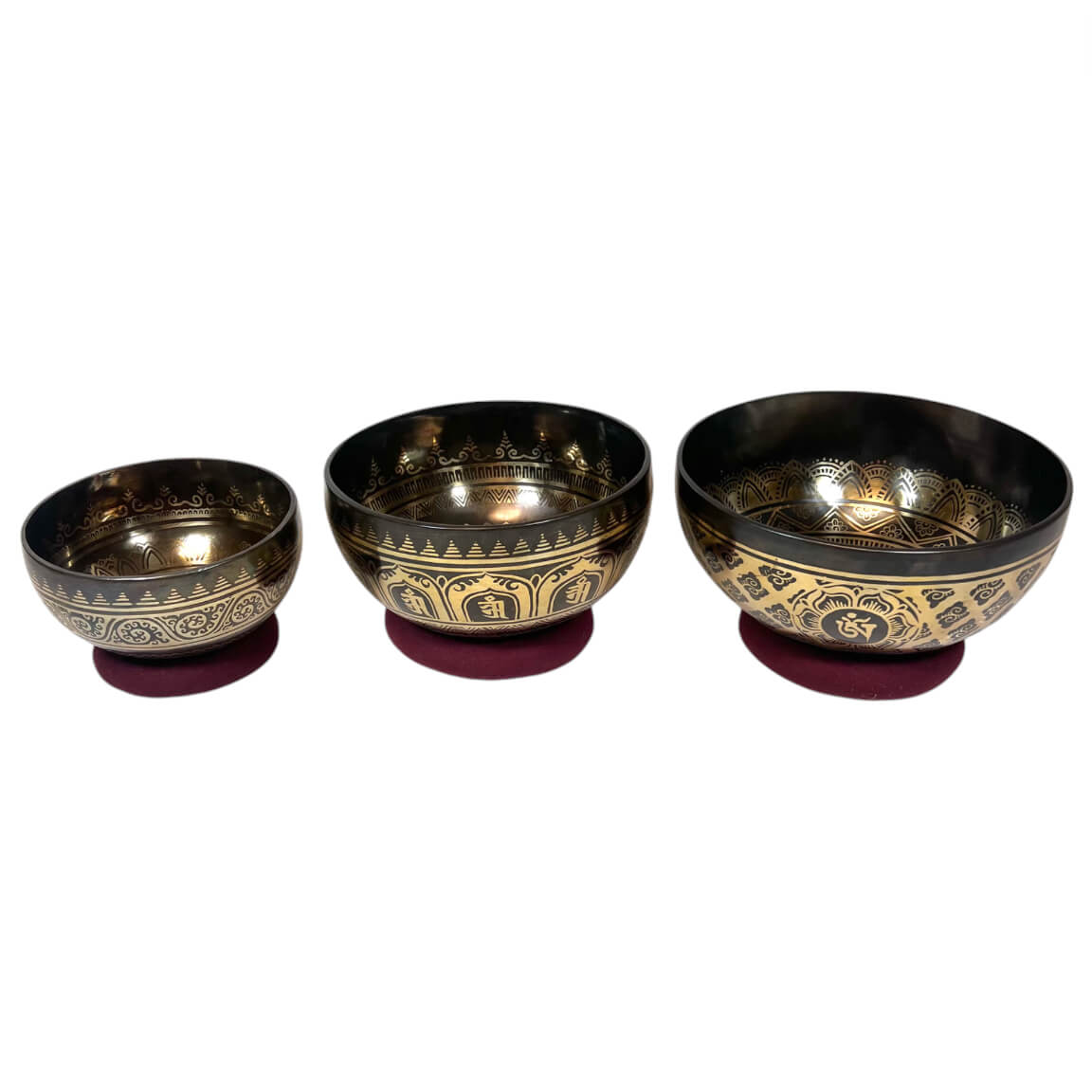 Tibetan Engraved Singing Bowl Set