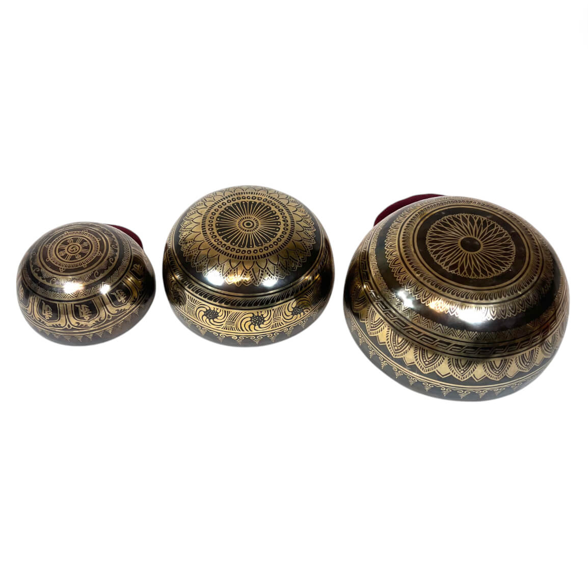 Tibetan Engraved Singing Bowl Set Bottom