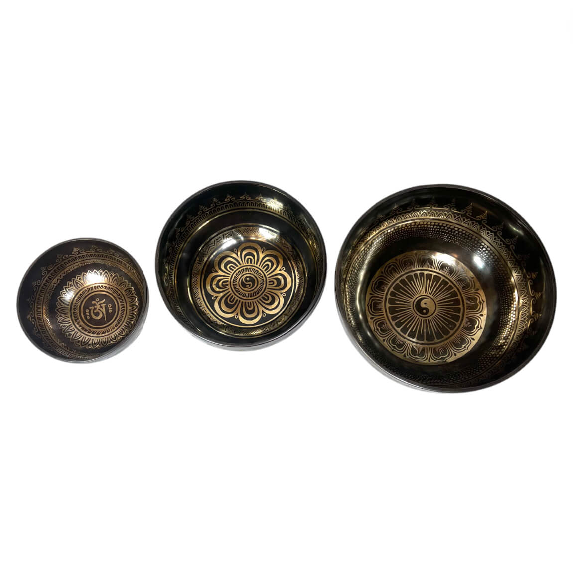 Tibetan Engraved Singing Bowl Set Inside